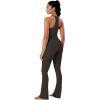 imageSunzel No Front Seam Crossover Flare Leggings for Women Hidden Butt Lifting Scrunch Tummy Control Mini Flared Yoga PantsSeal Brown