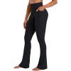 imageSunzel No Front Seam Flare Leggings for Women with Pockets Hidden Butt Lifting Scrunch Tummy Control Mini Flared Yoga PantsBlack