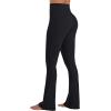 imageSunzel No Front Seam Flare Leggings for Women with Pockets Hidden Butt Lifting Scrunch Tummy Control Mini Flared Yoga PantsBlack