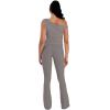 imageSunzel No Front Seam Flare Leggings for Women with Pockets Hidden Butt Lifting Scrunch Tummy Control Mini Flared Yoga PantsCharcoal Gray