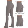 imageSunzel No Front Seam Flare Leggings for Women with Pockets Hidden Butt Lifting Scrunch Tummy Control Mini Flared Yoga PantsCharcoal Gray