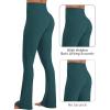 imageSunzel No Front Seam Flare Leggings for Women with Pockets Hidden Butt Lifting Scrunch Tummy Control Mini Flared Yoga PantsForest Green