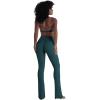 imageSunzel No Front Seam Flare Leggings for Women with Pockets Hidden Butt Lifting Scrunch Tummy Control Mini Flared Yoga PantsForest Green
