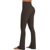 imageSunzel No Front Seam Flare Leggings for Women with Pockets Hidden Butt Lifting Scrunch Tummy Control Mini Flared Yoga PantsSeal Brown