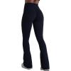 imageSunzel Hidden Butt Lifting Scrunch Flare Leggings for Women with Pockets No Front Seam Tummy Control Mini Flared Yoga PantsBlack