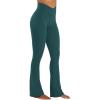 imageSunzel Hidden Butt Lifting Scrunch Flare Leggings for Women with Pockets No Front Seam Tummy Control Mini Flared Yoga PantsForest Green