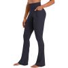 imageSunzel No Front Seam Flare Leggings for Women with Pockets Hidden Butt Lifting Scrunch Tummy Control Mini Flared Yoga PantsAsh Blue