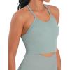 imageSunzel Free to Be Tank Crop Ribbed Tank Tops Seamless Racerback Camisoles No pad Camis Cropped Workout Gym YogaBlack Grayish Green2pcscrop
