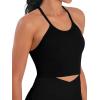 imageSunzel Free to Be Tank Crop Ribbed Tank Tops Seamless Racerback Camisoles No pad Camis Cropped Workout Gym YogaEbony White2pcscrop