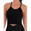 imageSunzel Free to Be Tank Crop Ribbed Tank Tops Seamless Racerback Camisoles No pad Camis Cropped Workout Gym YogaMidnight Black1pcscrop