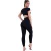 imageSunzel Sustainable High Waisted Butt Lifting Leggings with Pockets for Women No Front Seam Tummy Control Workout Yoga PantsBlack