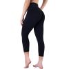 imageSustainable Butt Lifting Capri Leggings with Pockets for Women High Waisted No Front Seam Tummy Control Workout Yoga PantsBlack