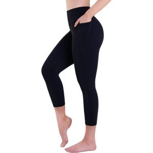imageSustainable Butt Lifting Capri Leggings with Pockets for Women High Waisted No Front Seam Tummy Control Workout Yoga PantsBlack