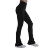 imageSunzel Hidden Butt Lifting Scrunch Flare Leggings for Women No Front Seam Crossover Tummy Control Mini Flared Yoga PantsBlack