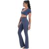 imageSunzel High Waisted Mini Flare Leggings for Women Workout Bootcut Flared Yoga Pants with Tummy Control for Casual GymDark Gray Blue