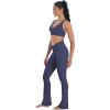 imageSunzel Mini Flare Leggings for Women V Crossover Mid Rise Workout Flared Yoga Pants with Tummy Control and Wide LegAsh Blue
