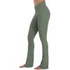 imageSunzel Mini Flare Leggings for Women V Crossover Mid Rise Workout Flared Yoga Pants with Tummy Control and Wide LegAsh Green