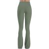 imageSunzel Mini Flare Leggings for Women V Crossover Mid Rise Workout Flared Yoga Pants with Tummy Control and Wide LegAsh Green
