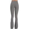 imageSunzel Mini Flare Leggings for Women V Crossover Mid Rise Workout Flared Yoga Pants with Tummy Control and Wide LegCharcoal Gray