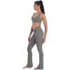 imageSunzel Mini Flare Leggings for Women V Crossover Mid Rise Workout Flared Yoga Pants with Tummy Control and Wide LegCharcoal Gray