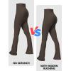 imageSunzel No Front Seam Mini Flare Leggings for Women Invisible Butt Scrunch Flared Yoga Pants with Tummy ControlSeal Brown