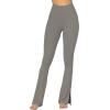 imageSunzel Sunzfly Split Hem Flare Leggings for Women High Waisted Casual Bootcut Flared Yoga Pants with Tummy ControlCharcoal Gray