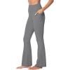 imageSunzel Sunzfly Womens Mini Flare Leggings with Pockets High Waisted Tummy Control Yoga Pants Bootcut Workout Gym CasualCharcoal Gray