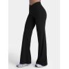 imageSunzel Women Hidden Butt Lift Flare Yoga Pants No Front Seam V Crossover High Waist Flare Leg Lounge Workout Flared LeggingsBlack
