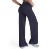 imageSunzel Womens Butt Lifting Wide Leg Yoga Pants High Waist Tummy Control No Front Seam Straight Leg Workout Gym BottomsAsh Blue