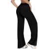 imageSunzel Womens Butt Lifting Wide Leg Yoga Pants High Waist Tummy Control No Front Seam Straight Leg Workout Gym BottomsBlack