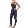 imageSunzel Workout Jumpsuits for Women Adjustable Spaghetti Strap Leggings Bodysuit Square Neck Sleeveless One Piece Yoga UnitardAsh Blue