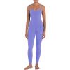 imageSunzel Workout Jumpsuits for Women Adjustable Spaghetti Strap Leggings Bodysuit Square Neck Sleeveless One Piece Yoga UnitardPeriwinkle