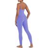 imageSunzel Workout Jumpsuits for Women Adjustable Spaghetti Strap Leggings Bodysuit Square Neck Sleeveless One Piece Yoga UnitardPeriwinkle