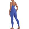 imageSunzel Workout Jumpsuits for Women Adjustable Spaghetti Strap Leggings Bodysuit Square Neck Sleeveless One Piece Yoga UnitardSapphire Blue