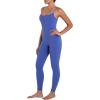 imageSunzel Workout Jumpsuits for Women Adjustable Spaghetti Strap Leggings Bodysuit Square Neck Sleeveless One Piece Yoga UnitardSapphire Blue