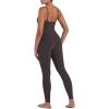 imageSunzel Workout Jumpsuits for Women Adjustable Spaghetti Strap Leggings Bodysuit Square Neck Sleeveless One Piece Yoga UnitardSeal Brown