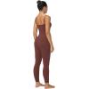 imageSunzel Workout Jumpsuits for Women Adjustable Spaghetti Strap Leggings Bodysuit Square Neck Sleeveless One Piece Yoga UnitardWine Red