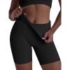 imageSunzel Fold Over Biker Shorts Women High Waisted No Front Seam Tummy Control Compression Workout Athletic Gym Yoga ShortsBlack