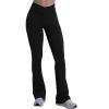 imageSunzel Hidden Butt Lifting Scrunch Flare Leggings for Women No Front Seam Crossover Tummy Control Mini Flared Yoga PantsBlack