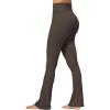 imageSunzel No Front Seam Mini Flare Leggings for Women Invisible Butt Scrunch Flared Yoga Pants with Tummy ControlSeal Brown