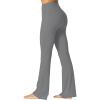 imageSunzel Sunzfly Womens Mini Flare Leggings with Pockets High Waisted Tummy Control Yoga Pants Bootcut Workout Gym CasualCharcoal Gray