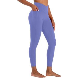 imageSunzel Butt Lifting Scrunch Leggings for Women with Pockets No Front Seam Crossover Workout Booty Yoga Pants Tummy ControlPeriwinkle