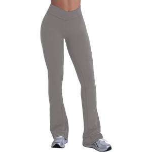 imageSunzel Hidden Butt Lifting Scrunch Flare Leggings for Women No Front Seam Crossover Tummy Control Mini Flared Yoga PantsCharcoal Gray