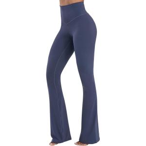 imageSunzel High Waisted Mini Flare Leggings for Women Workout Bootcut Flared Yoga Pants with Tummy Control for Casual GymDark Gray Blue