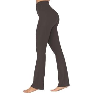 imageSunzel High Waisted Mini Flare Leggings for Women Workout Bootcut Flared Yoga Pants with Tummy Control for Casual GymSeal Brown
