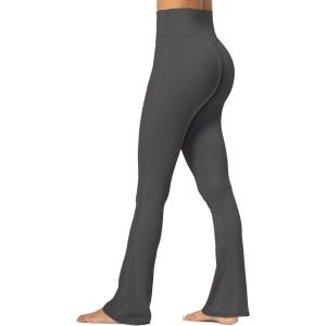 imageSunzel No Front Seam Mini Flare Leggings for Women Invisible Butt Scrunch Flared Yoga Pants with Tummy ControlAsphalt