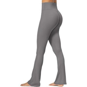 imageSunzel No Front Seam Mini Flare Leggings for Women Invisible Butt Scrunch Flared Yoga Pants with Tummy ControlCharcoal Gray