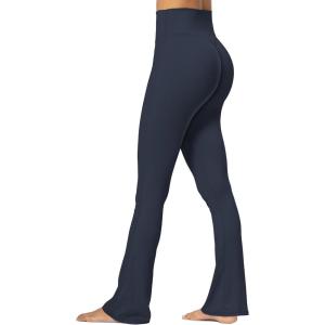 imageSunzel No Front Seam Mini Flare Leggings for Women Invisible Butt Scrunch Flared Yoga Pants with Tummy ControlDark Gray Blue