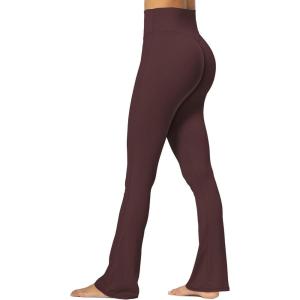 imageSunzel No Front Seam Mini Flare Leggings for Women Invisible Butt Scrunch Flared Yoga Pants with Tummy ControlHot Chocolate