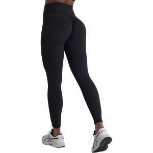 imageSunzel Sustainable Butt Lifting Leggings for Women No Front Seam High Waist Tummy Control Booty Sculpting Workout Yoga PantsBlack